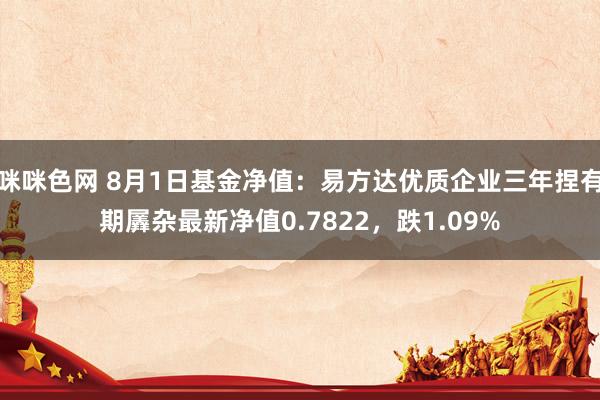 咪咪色网 8月1日基金净值：易方达优质企业三年捏有期羼杂最新净值0.7822，跌1.09%