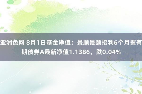 亚洲色网 8月1日基金净值：景顺景颐招利6个月握有期债券A最新净值1.1386，跌0.04%