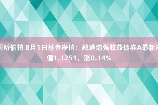 厕所偷拍 8月1日基金净值：融通增强收益债券A最新净值1.1251，涨0.14%