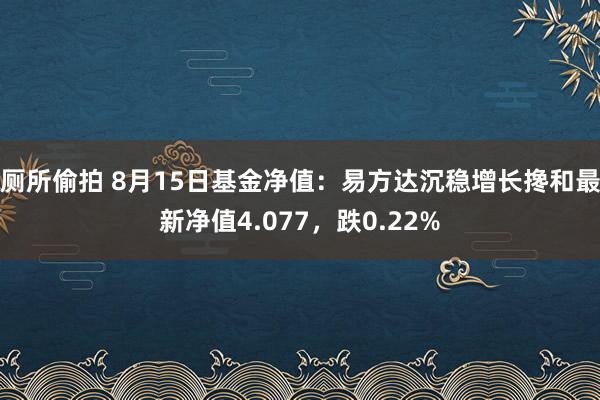 厕所偷拍 8月15日基金净值：易方达沉稳增长搀和最新净值4.077，跌0.22%