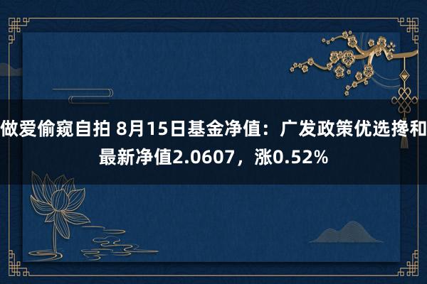 做爱偷窥自拍 8月15日基金净值：广发政策优选搀和最新净值2.0607，涨0.52%