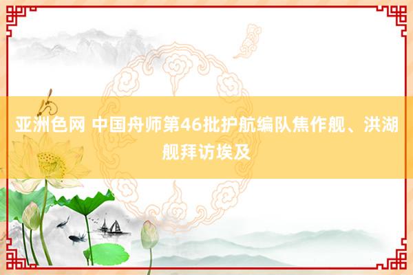 亚洲色网 中国舟师第46批护航编队焦作舰、洪湖舰拜访埃及