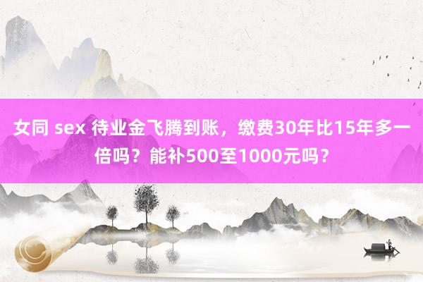 女同 sex 待业金飞腾到账，缴费30年比15年多一倍吗？能补500至1000元吗？