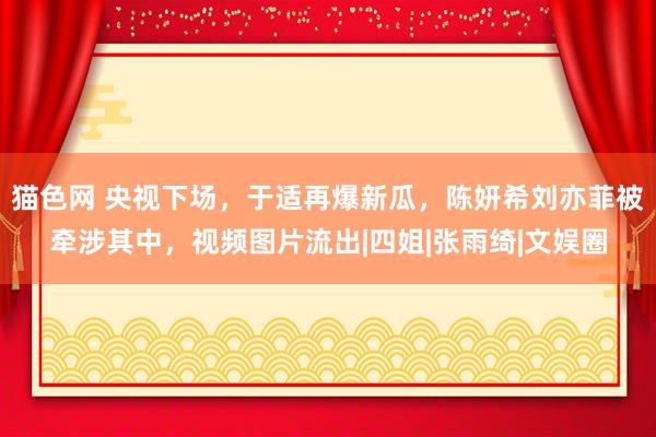 猫色网 央视下场，于适再爆新瓜，陈妍希刘亦菲被牵涉其中，视频图片流出|四姐|张雨绮|文娱圈