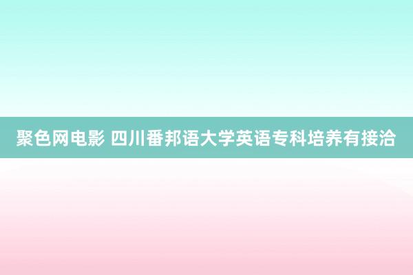 聚色网电影 四川番邦语大学英语专科培养有接洽